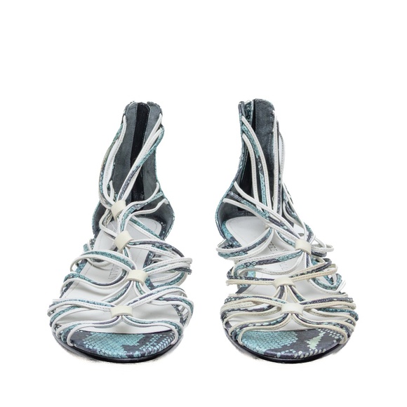 Pierre Balmain Paris Python Print Strappy Lace-Up Flat Sandals – Size EU 39 / US - Picture 2 of 10